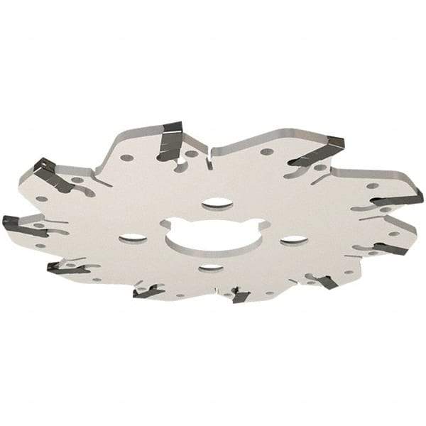Iscar - Arbor Hole Connection, 0.132" Cutting Width, 1.53" Depth of Cut, 6.3" Cutter Diam, 1-1/2" Hole Diam, 10 Tooth Indexable Slotting Cutter - GM Toolholder, GIM, GIMY, GIP Insert, Right Hand Cutting Direction - Americas Industrial Supply