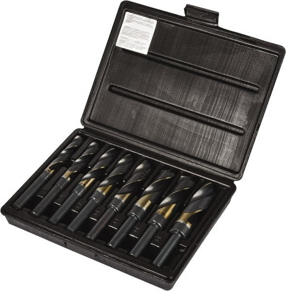Precision Twist Drill - 9/16 to 1", 118° Point, Oxide/Gold Finish, Cobalt Reduced Shank Drill Bit Set - Americas Industrial Supply