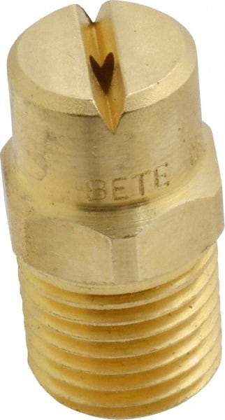Bete Fog Nozzle - 1/4" Pipe, 90° Spray Angle, Brass, Standard Fan Nozzle - Male Connection, 2.37 Gal per min at 100 psi, 3/32" Orifice Diam - Americas Industrial Supply