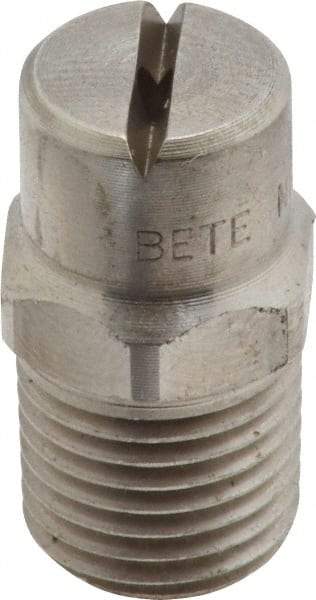 Bete Fog Nozzle - 1/4" Pipe, 90° Spray Angle, Grade 303 Stainless Steel, Standard Fan Nozzle - Male Connection, 2.37 Gal per min at 100 psi, 3/32" Orifice Diam - Americas Industrial Supply