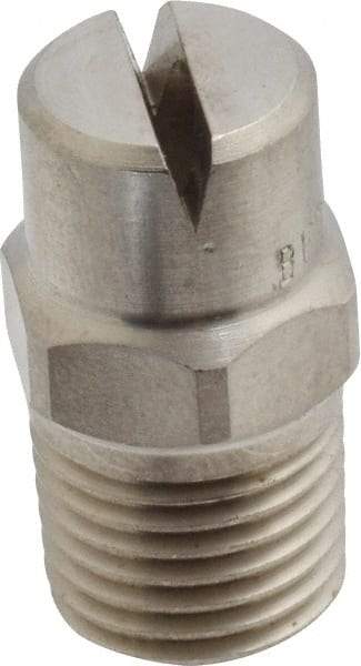 Bete Fog Nozzle - 1/4" Pipe, 120° Spray Angle, Grade 303 Stainless Steel, Standard Fan Nozzle - Male Connection, 6.32 Gal per min at 100 psi, 5/32" Orifice Diam - Americas Industrial Supply