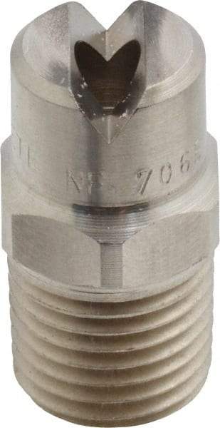 Bete Fog Nozzle - 1/4" Pipe, 65° Spray Angle, Grade 303 Stainless Steel, Standard Fan Nozzle - Male Connection, 11.1 Gal per min at 100 psi, 0.203" Orifice Diam - Americas Industrial Supply