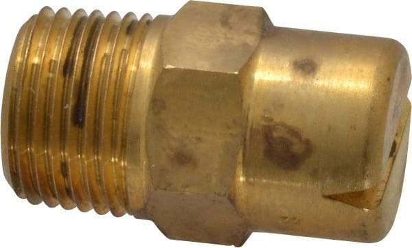 Bete Fog Nozzle - 3/8" Pipe, 120° Spray Angle, Brass, Standard Fan Nozzle - Male Connection, 6.32 Gal per min at 100 psi, 5/32" Orifice Diam - Americas Industrial Supply