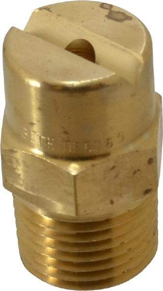 Bete Fog Nozzle - 1/2" Pipe, 65° Spray Angle, Brass, Standard Fan Nozzle - Male Connection, 9.49 Gal per min at 100 psi, 0.186" Orifice Diam - Americas Industrial Supply