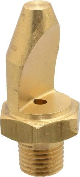 Bete Fog Nozzle - 1/4" Pipe, 50° Spray Angle, Brass, High Impact - Narrow Fan Nozzle - Male Connection, 6.33 Gal per min at 100 psi, 0.141" Orifice Diam - Americas Industrial Supply