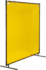Steiner - 6 Ft. Wide x 6 Ft. High x 3/4 Inch Thick, 14 mil Thick Transparent Vinyl Portable Welding Screen Kit - Yellow - Americas Industrial Supply
