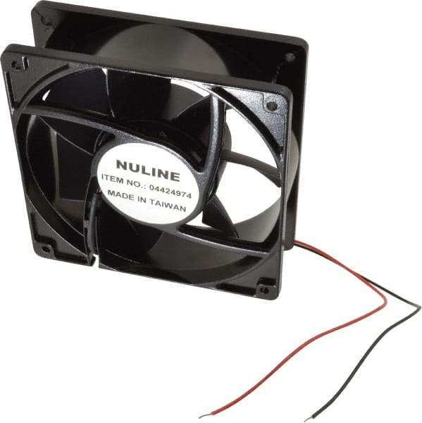 Value Collection - 12 Volts, DC, 145 CFM, Square Tube Axial Fan - 1.1 Amp Rating, 2,600 to 2,900 RPM, 4.7" High x 4.7" Wide x 1-1/2" Deep - Americas Industrial Supply
