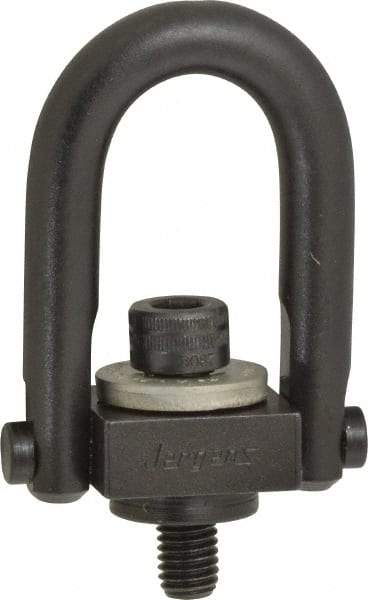 Jergens - 400 Lb Load Capacity Safety Engineered Center Pull Hoist Ring - M8 x 1.25 Thread, 12.5mm Thread Length, Alloy Steel, Black Oxide Finish - Americas Industrial Supply