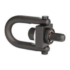 Jergens - 450 Lb Load Capacity Safety Engineered Center Pull Hoist Ring - M10 x 1.5 Thread, 17.5mm Thread Length, Alloy Steel, Black Oxide Finish - Americas Industrial Supply