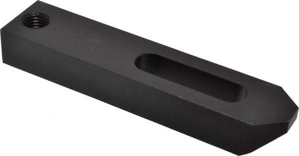 Jergens - 3/4" Stud, Low Carbon Steel, Plain Strap Clamp - 2-1/4" Travel, 8" OAL x 1-3/4" Wide x 1-1/8" High, Black Oxide Finish, Tapered Nose - Americas Industrial Supply