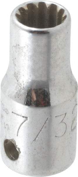 Proto - 1/4" Drive, 7/32" Socket, Spline Socket - 12 Points, 59/64" OAL - Americas Industrial Supply
