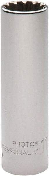 Proto - 1/2" Drive, 11/16" Socket, Spline Socket - 12 Points, 3-3/8" OAL - Americas Industrial Supply