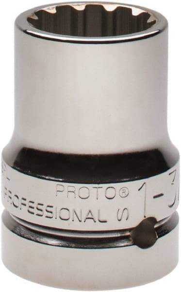 Proto - 1" Drive, 1-3/16" Socket, Spline Socket - 12 Points, 2-3/4" OAL - Americas Industrial Supply