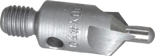 Made in USA - 1-1/8" OAL, 3/8" Head Diam, 3 Flute, 100° Incl Angle, Integral Pilot, Adjustable Stop Countersink - Americas Industrial Supply