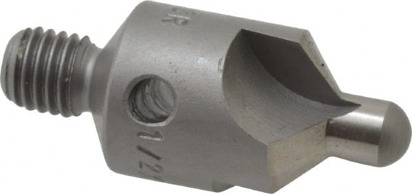 Made in USA - 2-1/2" OAL, 1/2" Head Diam, 3 Flute, 100° Incl Angle, Integral Pilot, Adjustable Stop Countersink - Americas Industrial Supply