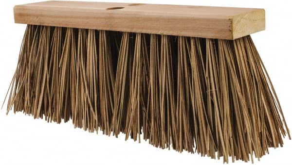 Rubbermaid - 16" Rough Surface Palmyra Push Broom - 6" Bristle Length, Wood Block, Tapered Handle Connection, Handle Sold Separately - Americas Industrial Supply