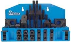 Gibraltar - 52 Piece Fixturing Step Block & Clamp Set with 1" Step Block, 7/16" T-Slot, 3/8-16 Stud Thread - 11/16" Nut Width, 3, 4, 5, 6, 7 & 8" Stud Lengths - Americas Industrial Supply