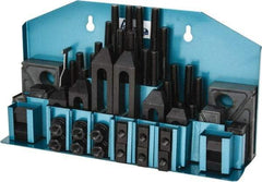 Gibraltar - 52 Piece Fixturing Step Block & Clamp Set with 25mm Step Block, 14mm T-Slot, M12x1.75 Stud Thread - 22mm Nut Width, 80, 110, 125, 150, 175 & 200mm Stud Lengths - Americas Industrial Supply