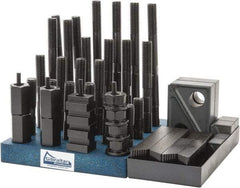 Gibraltar - 50 Piece Fixturing Step Block & Clamp Set with 1" Step Block, 11/16" T-Slot, 5/8-11 Stud Thread - 1-1/8" Nut Width, 3, 4, 5, 6, 7 & 8" Stud Lengths - Americas Industrial Supply