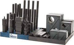 Gibraltar - 50 Piece Fixturing Step Block & Clamp Set with 1-1/2" Step Block, 13/16" T-Slot, 5/8-11 Stud Thread - 1-1/4" Nut Width, 3, 4, 5, 6, 7 & 8" Stud Lengths - Americas Industrial Supply