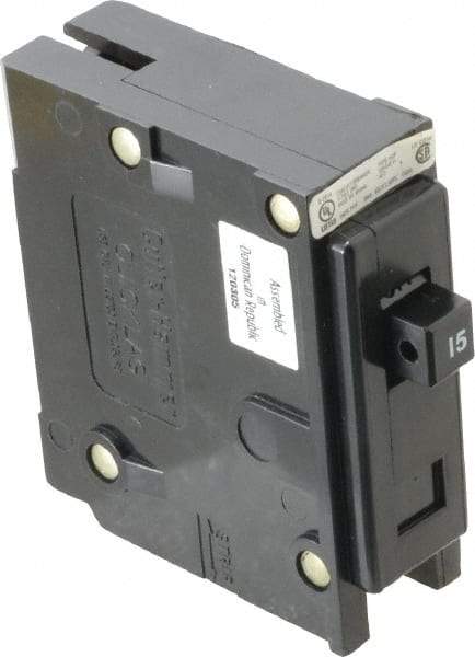 Eaton Cutler-Hammer - 15 Amp, 120/240 VAC, 24 VDC, 48 VDC, 80 VDC, 1 Pole, Plug In Miniature Circuit Breaker - Thermal Magnetic Trip, 14-4 AWG, 2-3/8 Inch Deep x 2-15/16 Inch High x 1 Inch Wide - Americas Industrial Supply
