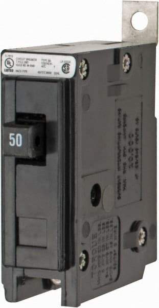 Eaton Cutler-Hammer - 50 Amp, 120/240 VAC, 24 VDC, 48 VDC, 80 VDC, 1 Pole, Bolt On Miniature Circuit Breaker - Thermal Magnetic Trip, 14-4 AWG, 2-3/8 Inch Deep x 2-15/16 Inch High x 1 Inch Wide - Americas Industrial Supply