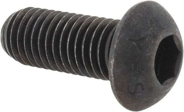 Value Collection - M12x1.75 Metric Coarse Hex Socket Drive, Button Screw - Grade 12.9 Alloy Steel, Black Oxide Finish, Fully Threaded, 30mm Length Under Head - Americas Industrial Supply