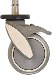 Eagle MHC - 5" Diam x 1-1/4" Wide x 8-5/8" OAH Stem Mount Swivel Caster with Brake - Polyurethane, 250 Lb Capacity, Delrin Bearing, 1" Round Stem - Americas Industrial Supply