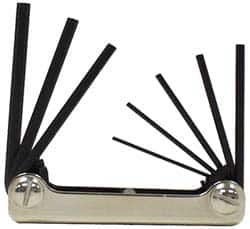 Eklind - 8 Piece Fold-Up Hex Key Set - Hex Range 3/32 to 1/4" - Americas Industrial Supply