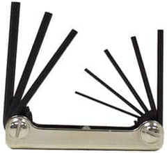 Eklind - 8 Piece Fold-Up Hex Key Set - Hex Range 3/32 to 1/4" - Americas Industrial Supply