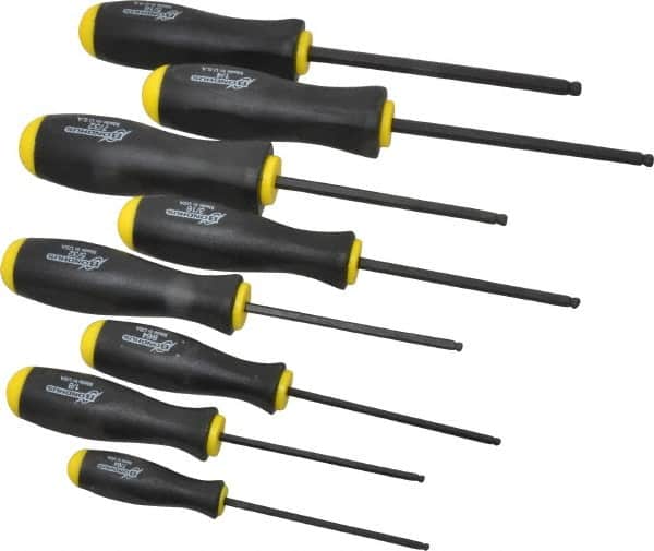 Bondhus - 8 Piece, 7/64 to 5/16" Ball End Hex Driver Set - Comes in Vinyl Pouch - Americas Industrial Supply