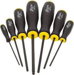 Bondhus - 7 Piece, 5/64 to 3/16" Ball End Hex Driver Set - Comes in Vinyl Pouch - Americas Industrial Supply