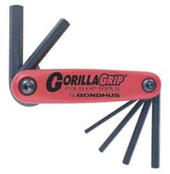 Bondhus - 6 Piece Fold-Up Hex Key Set - Hex Range 4 to 10mm - Americas Industrial Supply