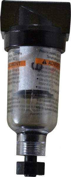 Parker - 1/4" Port, 20 CFM Coalescing Filter - Polycarbonate Bowl, Manual Drain, 150 Max psi - Americas Industrial Supply