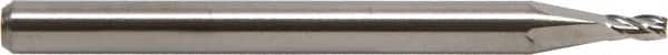 M.A. Ford - 3/32", 3/16" LOC, 1/8" Shank Diam, 1-1/2" OAL, 4 Flute, Solid Carbide Square End Mill - Single End, TiN Finish, Spiral Flute, 30° Helix, Centercutting, Right Hand Cut, Right Hand Flute - Americas Industrial Supply