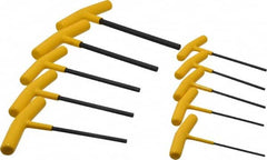 Bondhus - 10 Piece T-Handle Hex Key Set - Hex Range 3/32 to 3/8", Protanium High Torque Steel - Americas Industrial Supply
