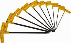 Bondhus - 10 Piece T-Handle Combo Hex Key Set - Hex Range 3/32 to 3/8", Protanium High Torque Steel - Americas Industrial Supply