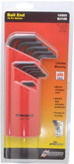 Bondhus - 15 Piece L-Key Ball End Hex Key Set - Hex Range 1.27 to 10mm - Americas Industrial Supply