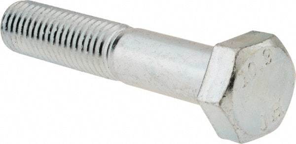 Value Collection - M12x1.75mm Metric Coarse, 65mm Length Under Head Hex Head Cap Screw - Partially Threaded, Grade 10.9 Alloy Steel, Zinc-Plated Finish, 19mm Hex - Americas Industrial Supply
