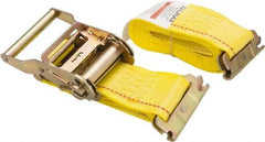 Lift-All - 12' Long x 2" Wide, 1,000 Lb Basket Capacity, 3,000 Lb Vertical Capacity, Polyester Web Sling - Yellow - Americas Industrial Supply