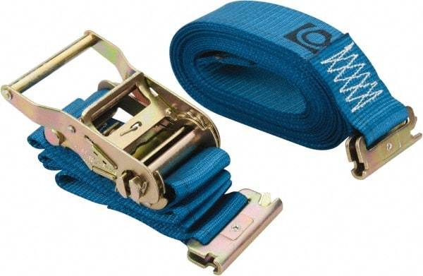 Lift-All - 20' Long x 2" Wide, 1,000 Lb Basket Capacity, 3,000 Lb Vertical Capacity, Polyester Web Sling - Blue - Americas Industrial Supply