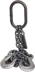 Lift-All - 5' Long x 3-1/2" Wide, 7,400 Lb Basket Capacity, Alloy Steel Web Sling - 7,400 Lb Choker Capacity, DOS Chain Sling, 9/32" Diam Chain, Natural, Double Style - Americas Industrial Supply
