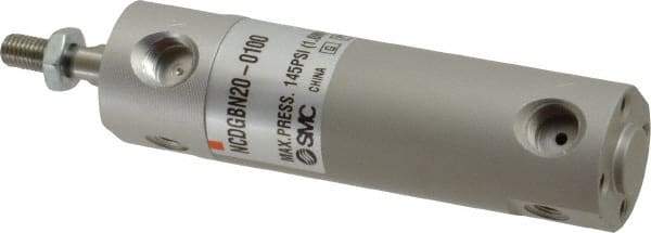 SMC PNEUMATICS - 3/4" Bore Double Acting Air Cylinder - 1/8 Port, 1/4-28 Rod Thread, 140 Max psi, 40 to 140°F - Americas Industrial Supply