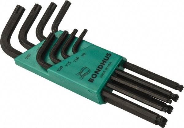 Bondhus - 8 Piece T9 to T40 L-Key Torx Key Set - T9, T40 Torx Size - Americas Industrial Supply