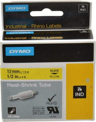 Dymo - 60" Long, Yellow Heat Shrinkable Polyolefin Heat Shrink Tubing - For RhinoPRO 3000 - Americas Industrial Supply
