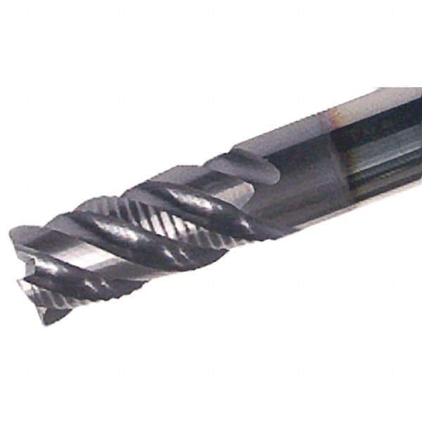 Iscar - 4 Flute Solid Carbide Roughing & Finishing Corner Chamfer End Mill - TiAlN Finish, Straight Shank, 45° Helix, Non-Centercutting, Regular Length - Americas Industrial Supply