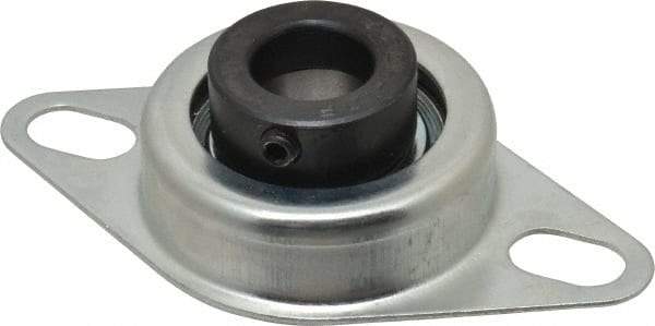 Value Collection - 3/4" ID, 1.2205" OAL x 4-1/2" OAH 2-Bolt Flange - 1,650 Lb Static Cap, 2,830 Lb Dyn Cap, 3-3/8" Btw Mnt Hole Ctrs, Stamped Steel Rubber Mount - Americas Industrial Supply