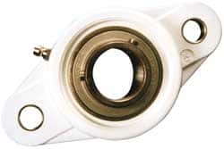 Value Collection - 1-3/8" ID, 1-3/4" OAL x 6-11/32" OAH 2-Bolt Flange Mounted Bearing - 3,462 Lb Static Cap, 5,777 Lb Dyn Cap, 5-1/8" Btw Mnt Hole Ctrs, SS Thermoplastic - Americas Industrial Supply