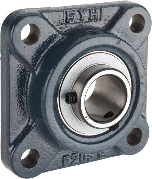 Value Collection - 1" ID, 3-3/4" OAW x 3-3/4" OAL x 3-3/4" OAH 4-Bolt High Temperature Flange Bearing - 1,740 Lb Static Cap, 3,100 Lb Dyn Cap, 2-3/4" Btw Mnt Hole Ctrs, 5/8" Base-to-Ctr Ht, Cast Iron - Americas Industrial Supply