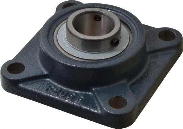 Value Collection - 1-1/8" ID, 4-1/4" OAW x 4-1/4" OAL x 4-1/4" OAH 4-Bolt High Temperature Flange Bearing - 2,500 Lb Static Cap, 4,300 Lb Dyn Cap, 3-1/4" Btw Mnt Hole Ctrs, 45/64" Base-to-Ctr Ht, Cast Iron - Americas Industrial Supply